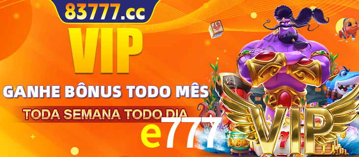 Banner promocional do e777 oferecendo 100% de recompensas adicionais contínuas para quem fizer o login diário (Daily sign-in), com um mascote de coelho.